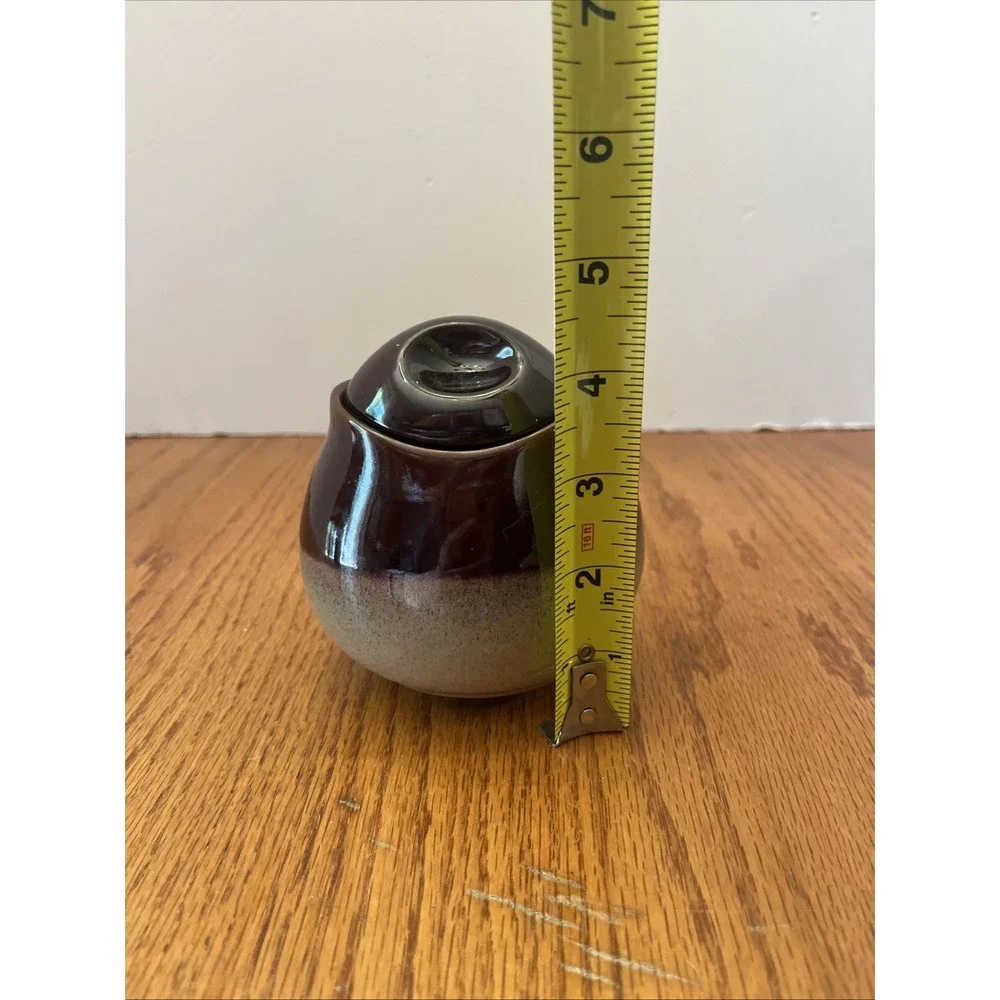 Sango Nova Brown Drip Glaze 4933 Sugar Bowl with Lid‎ and Creamer